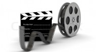 Film Slate with Movie Film Reel